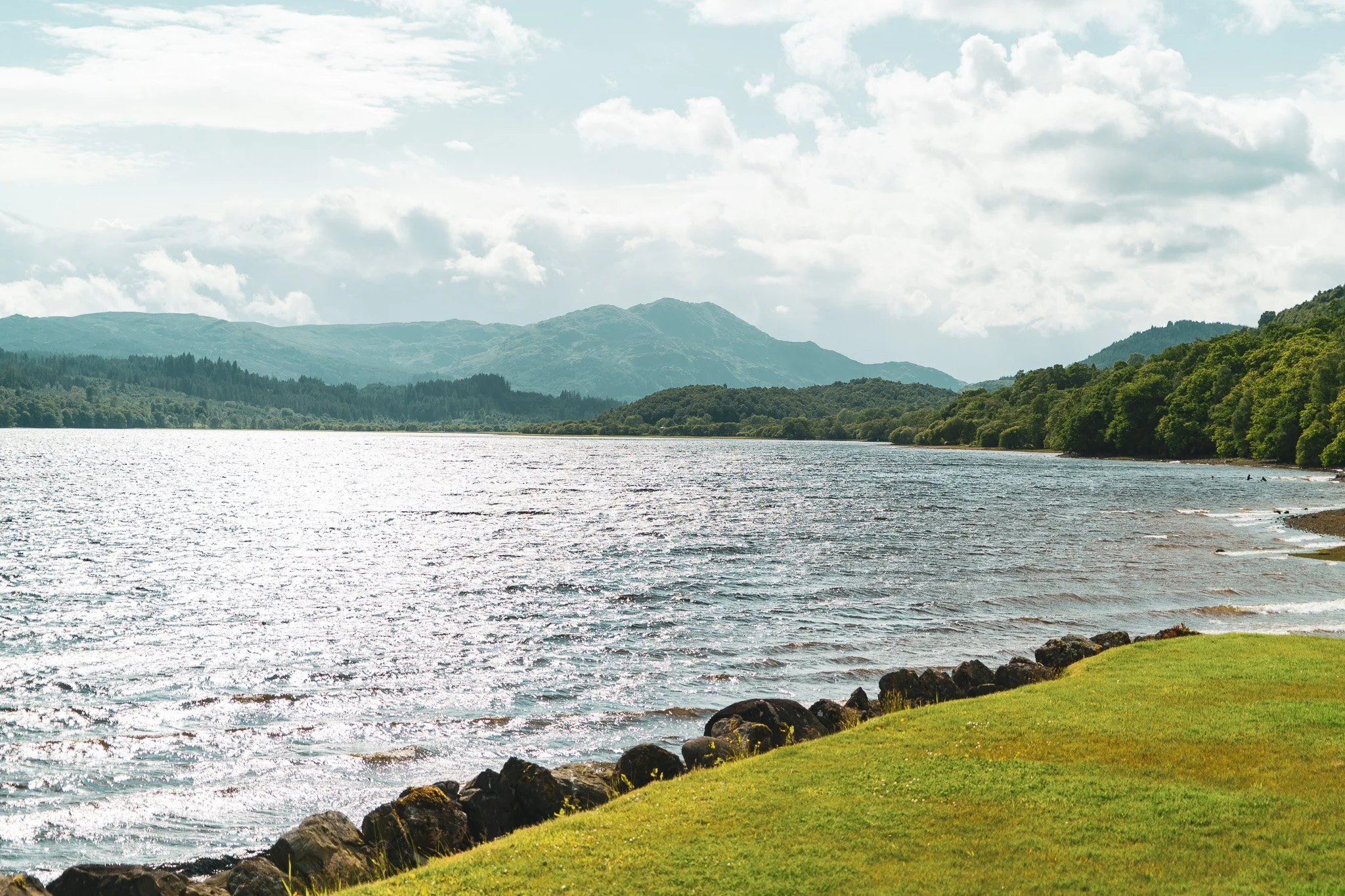 Loch Venachar and the Trossachs mountains